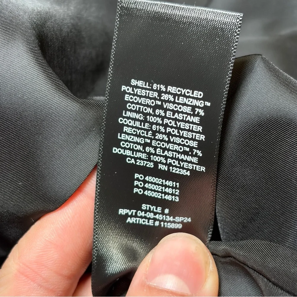 Aritzia- Wilfred Polished Dress Size 8 in Heather Black Strapless Mini Pleated